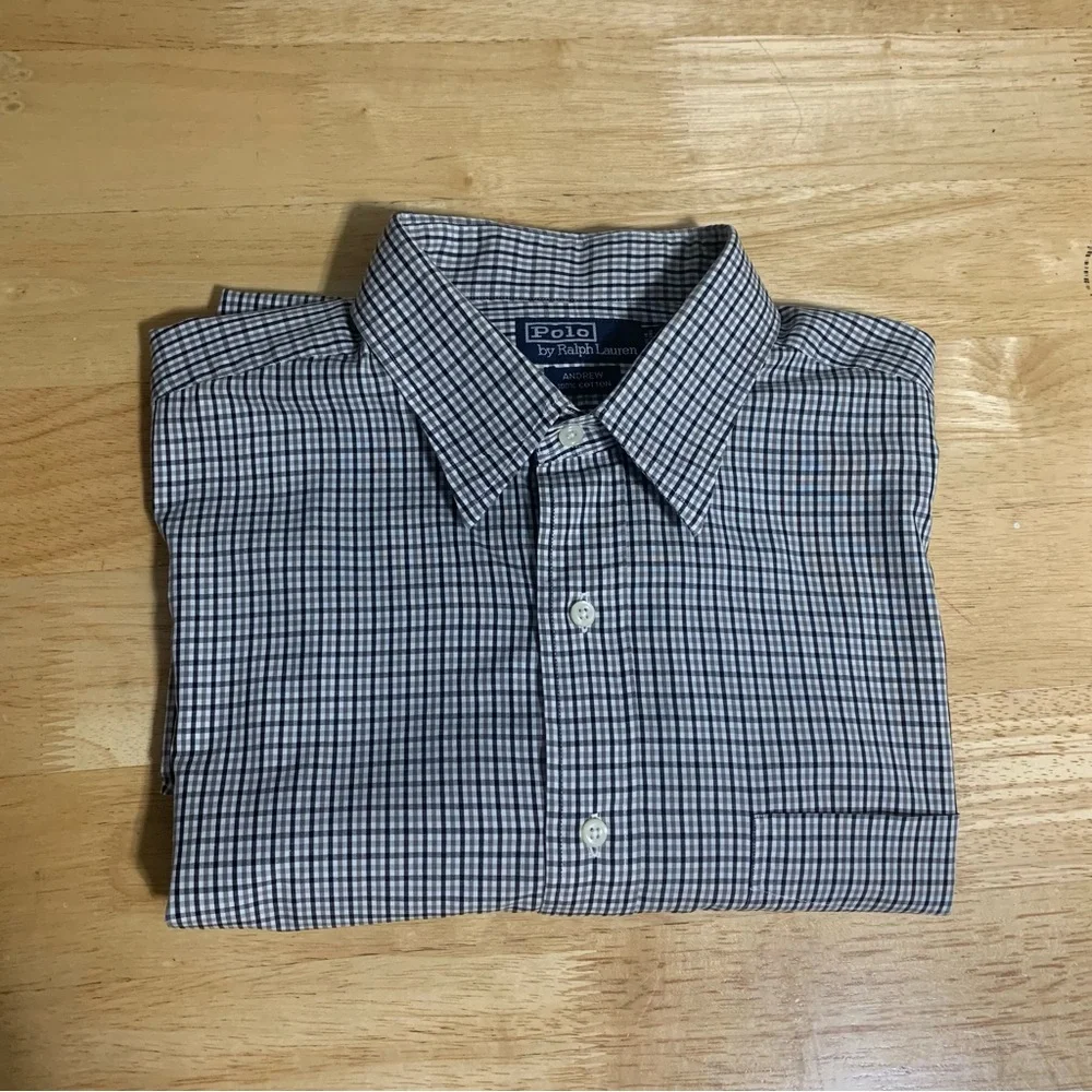 Ralph Lauren Polo Andrew Shirt Mens Multicolor Button Up Long Sleeve 17-34/35‎